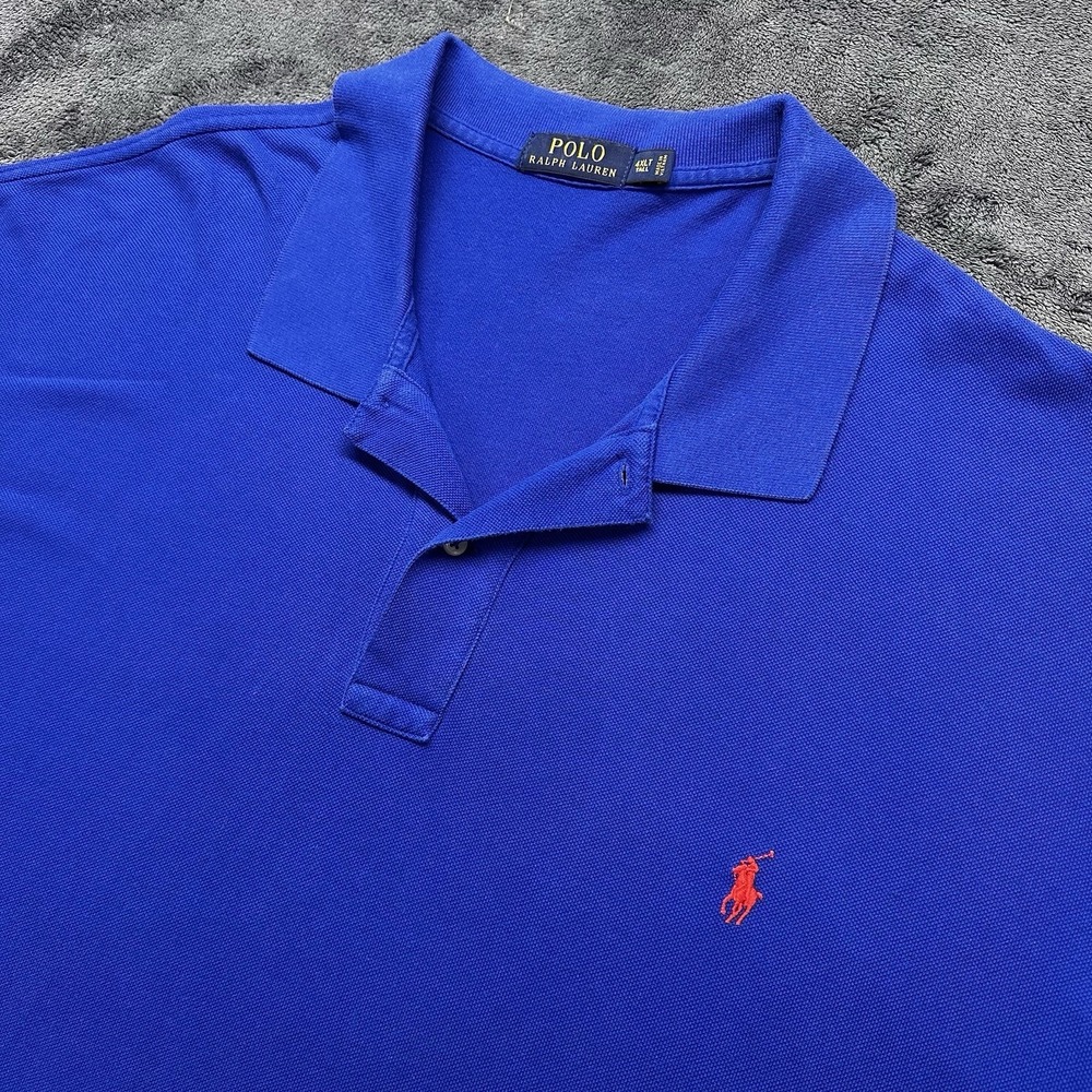 Polo Ralph Lauren Shirt Mens 4XLT Tall Golf Short Sleeve Blue Preppy Casual